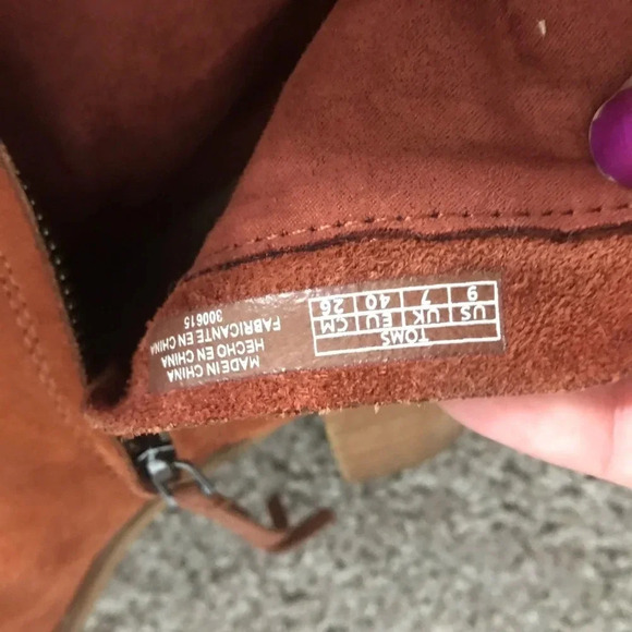 Toms Fringed Lunata Cognac Suede Ankle Booties - Picture 5 of 10